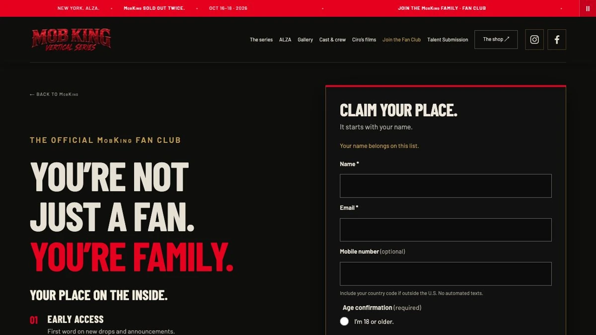 MobKing fan registration screenshot